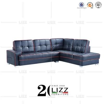 L Shape Corner Sectional Living Room Leather Sofa