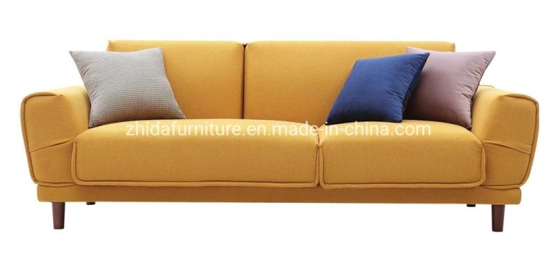 Japan Style Pure Wood Leg Fabric Armrest Living Room Sofa