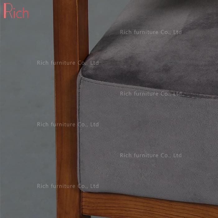 Modern Living Room Leisure Armchair Furniture Leisure Wood Fabric Linen Velvet Chair