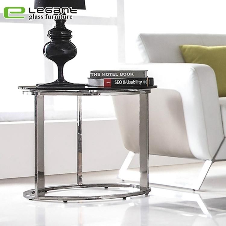 Strengthen The Metal Bracket Square Glass Side Table