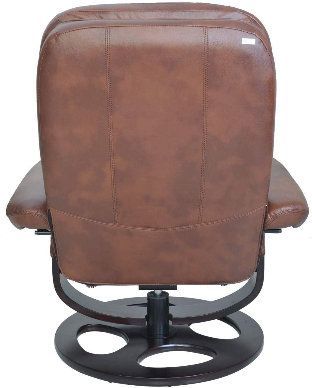 Jky Furniture Luxury 8 Points Vibration Massage Functions (2 In Ottoman 6 In Chair) Leather Leisure Chair with Ottoman