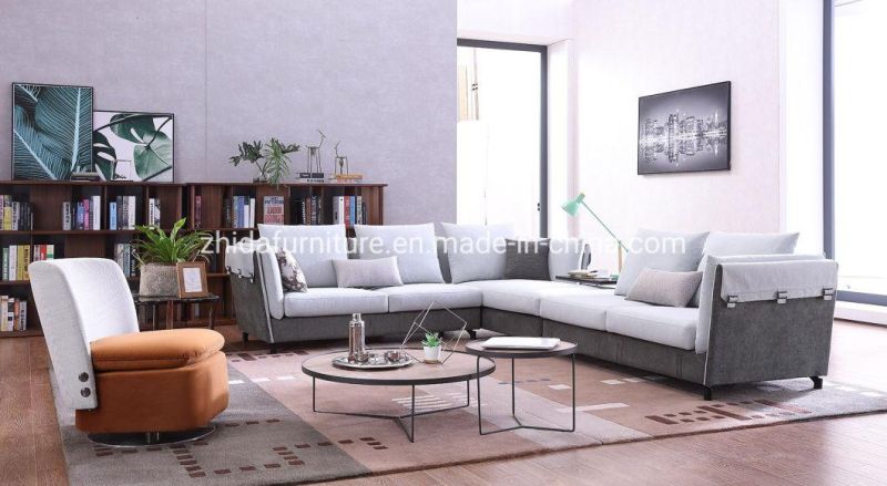 Modern Furniture Leather Fabric Living Room Corner Polyester Sofa