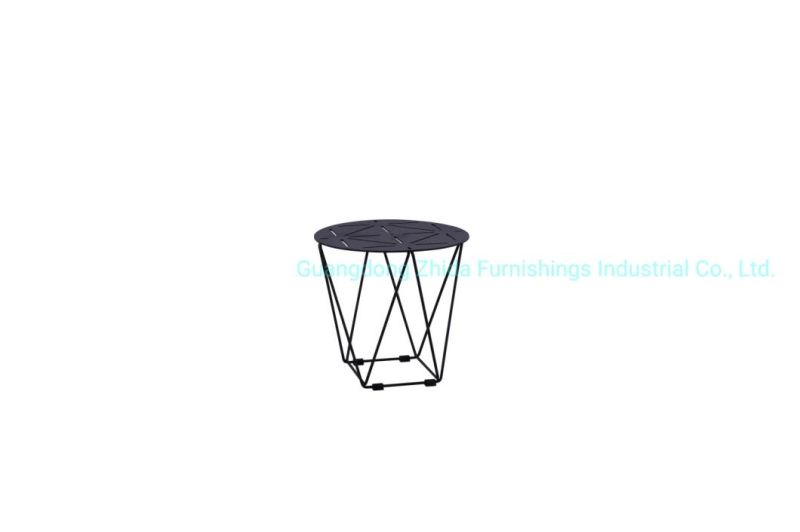 Foshan Wholesale Manufacturer Zhida Home Furniture Living Room Sofa Side Table Metal Small Round Side Table for Sale