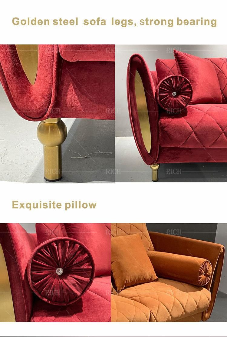 Loveseat Couch Modern Sofa and Love Size Dubai Luxury Diamond Design Velvet Sofa Living Room Furniture Velvet Luxury Red Wine Velvet Sofa