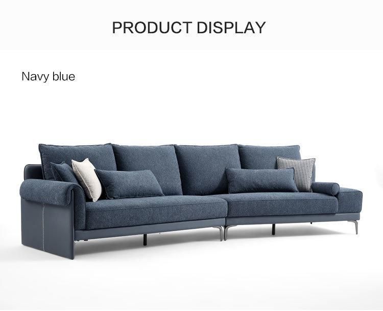 Linsy Luxurious Beautiful Modern blue White Fabric Sofas S131