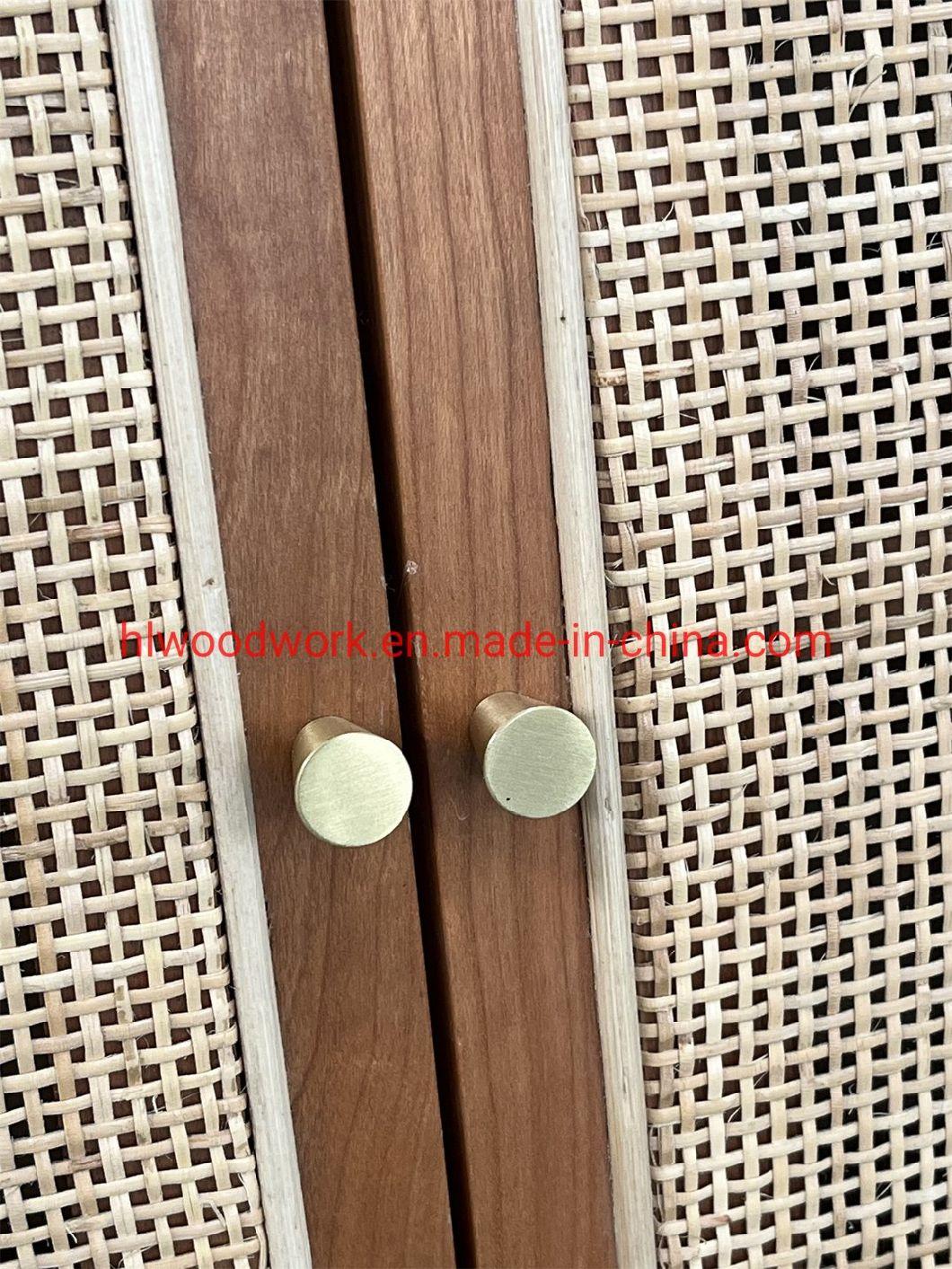 Oak Wood Cabinets with Rattan Door Natural Color Hotel Furniture Hotel Cabinets