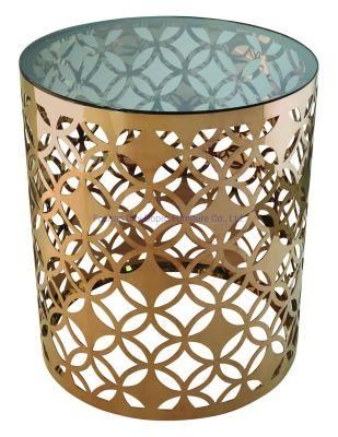 Laser Flower Styles Side Table Stainless Steel Sheet