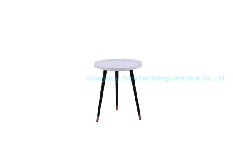 Foshan Wholesale Manufacturer Zhida Home Furniture Living Room Sofa Side Table Metal Small Round Side Table for Sale