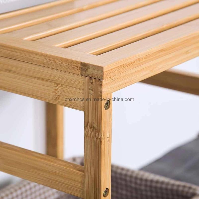 Bamboo Bathroom Shower Bench Step Stool Waterproof Seat SPA Bath Organizer Storage Foot Stool