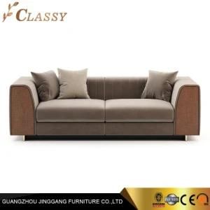 Modern Quality Velvet 3 Seaters Sofa with Metal Legs