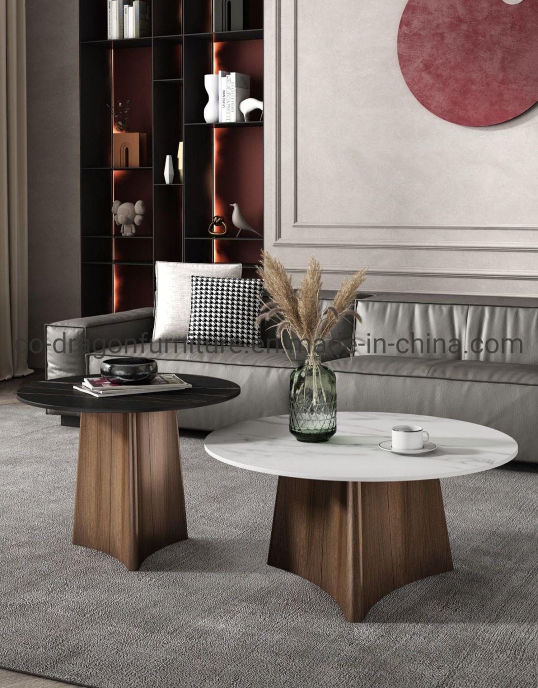 Hot Sale Modern Furniture Steel Coffee Table with Marble Top