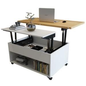 Adjust Lift up Top with Storage Industrial Coffee Tea Table