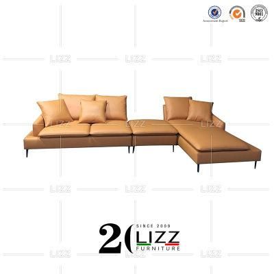 Modern Office L Shape Corner Sectional Leather Sofa