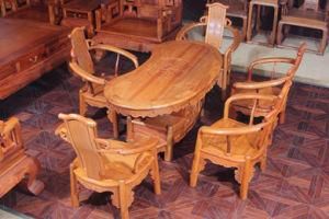 High -End 6sets Burma Padauk Leisure Tea Table with Simple Style