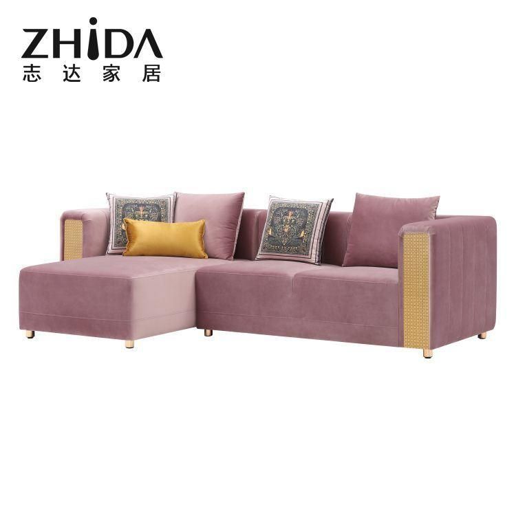 High-End Italian New Luxury Style Sofa Comfort Villa Sofa Couc L Shape U Shape Stainless Steel Sectional Sofas