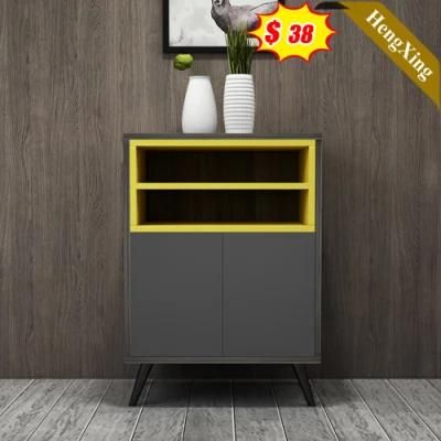 Classic Style Wooden Modern Design Gray Mixed Yellow Color Office Living Room Furniture Storage Drawers Cabinet