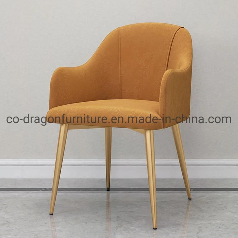 High Quality Modern Home Furniture Metal Leg Fabric Dining Chair