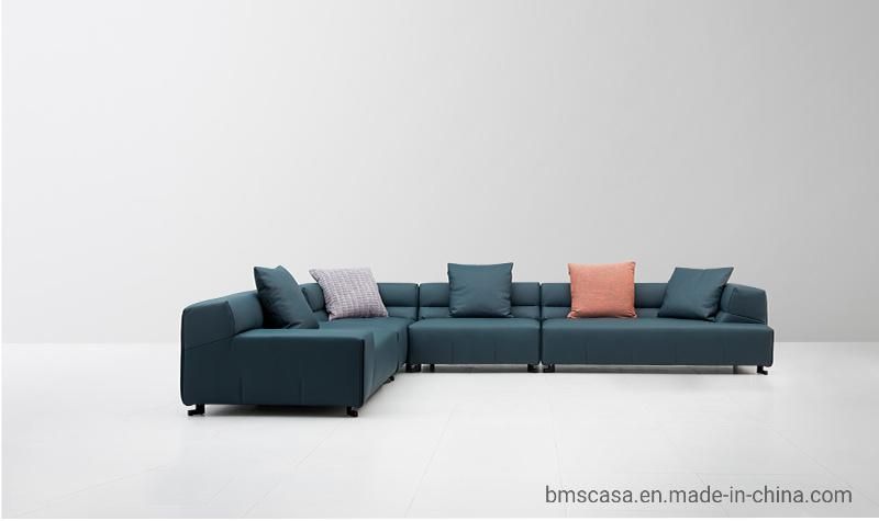 Modern Contemporary Luxury Italian Home Furniture Living Room Sectional Corner Fabric or Genuine Leather Sofa