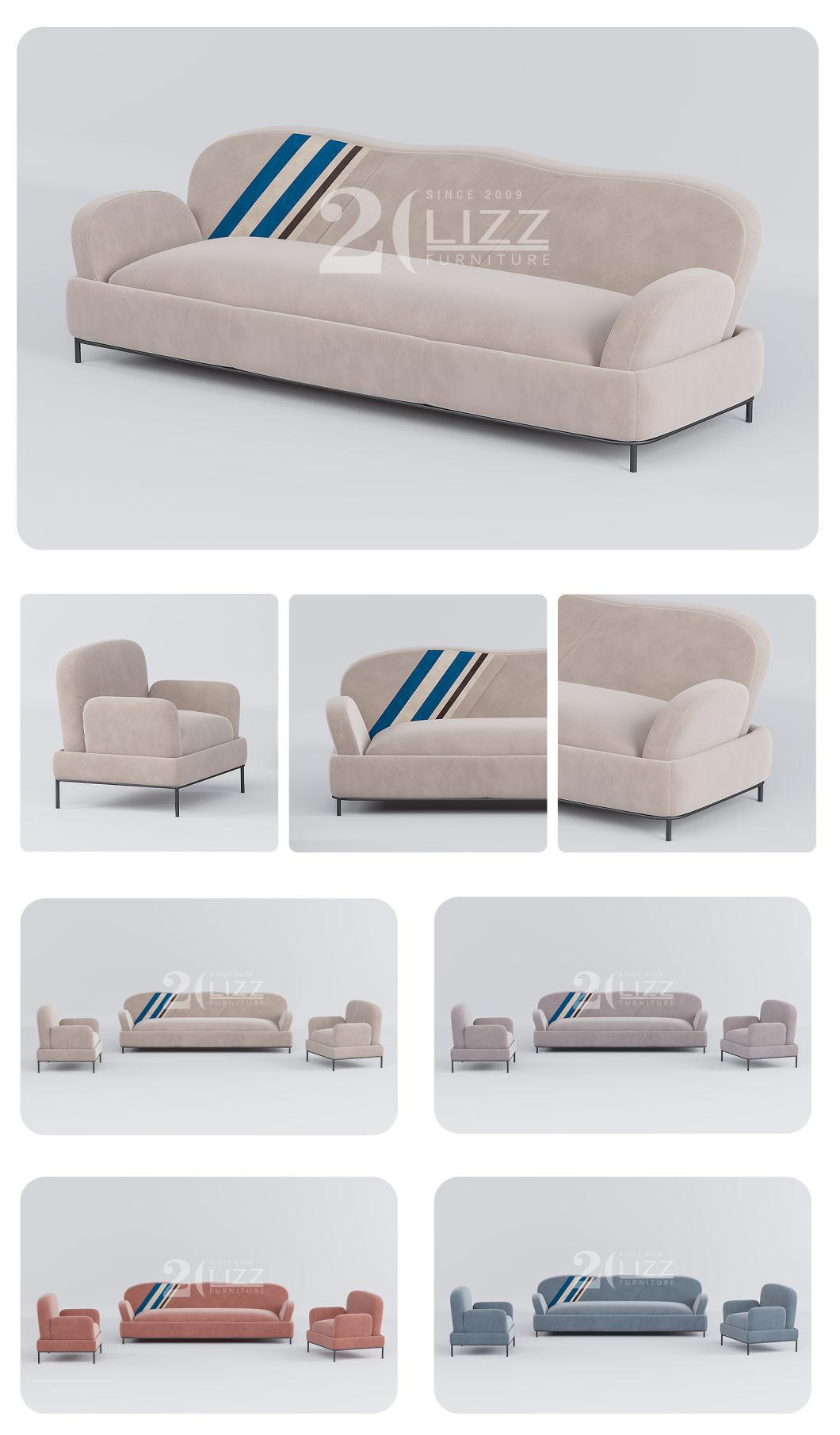 European Modern Design Couch Sofa Popular Pink Fabric Sectional Sofa Set for Room Hotel Furniture