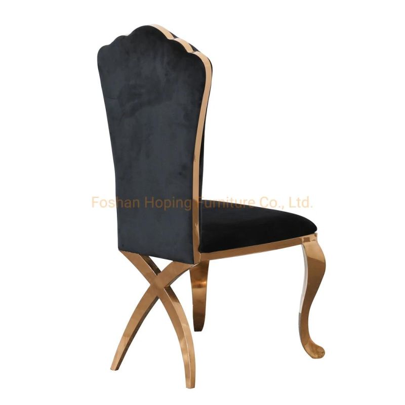 Europe Cross Leg High Black Fabric Living Room Happy Hour Nightclub Restaurant Durable Dining Furniture Chairs