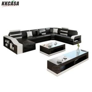 Living Room Sofa Specific Use U Shape Corner Leather Sofa