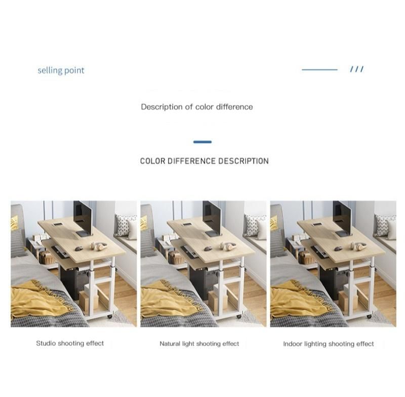 Bedside Table Movable Simple Small Computer Table for Bedroom Laptop Desk Simple Table with Wheels