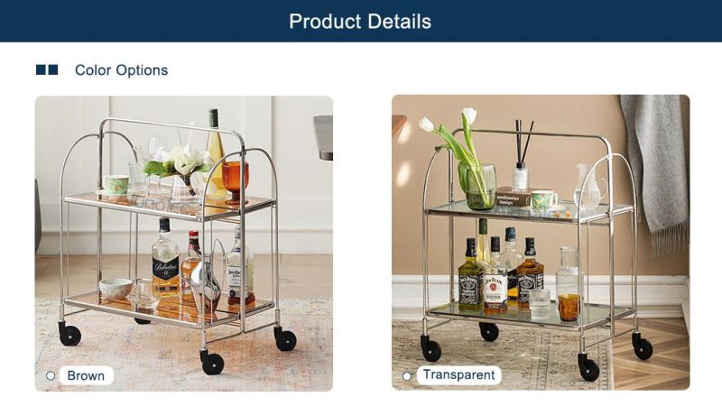 Best Price Tempered Glass Folding Tea Trolley Cart