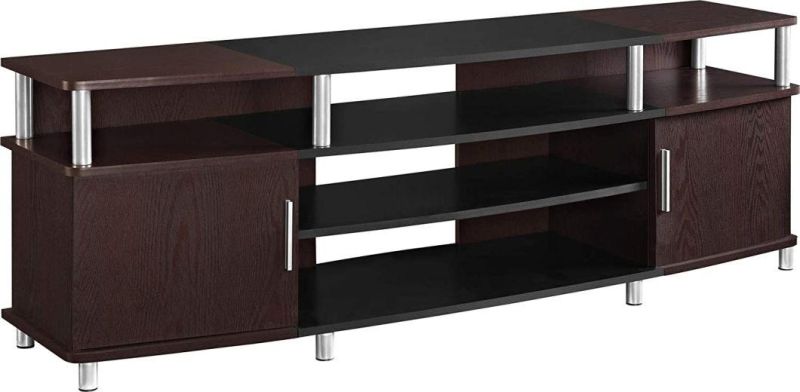 Modern Cherry Color Home Carson TV Stand for Tvs up to 70"