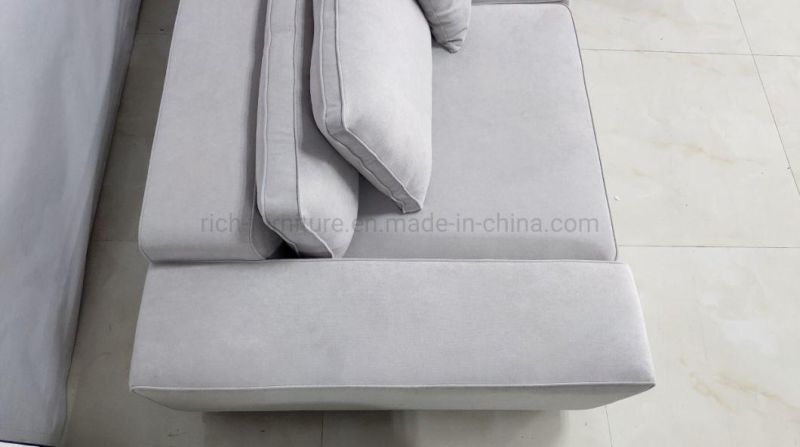 Modern Home Living Room Sectional Sofa L Shape Leather Sofa Fabric Corner Hotel Sofa