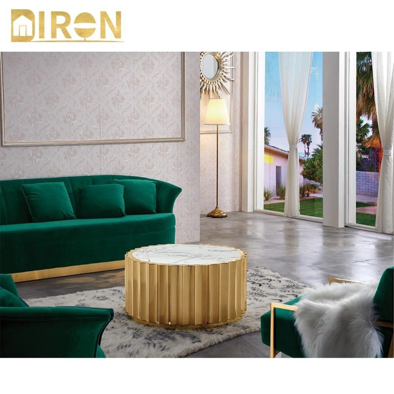 Factory Price Modern Style Metal Home Dining Furniture Restaurant Gold Luxury Cafe Coffee Table