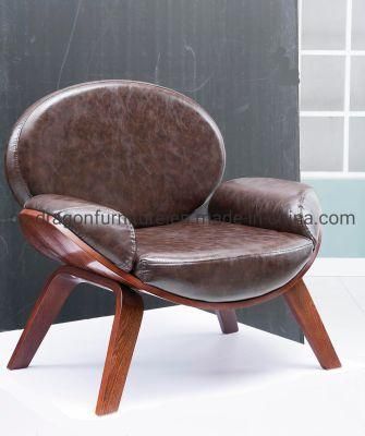 Lounge Living Room Furniture Bent Wood Leather Leisure Sofa Chair