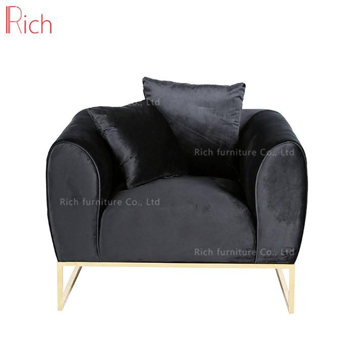 New American Style Living Room Furniture Tufted Black Sofa Couch Oneseat