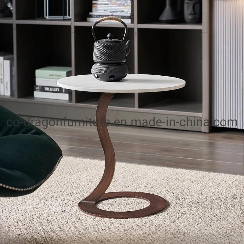 Luxury Wholesale Home Furniture Steel Side Table with Marble Top