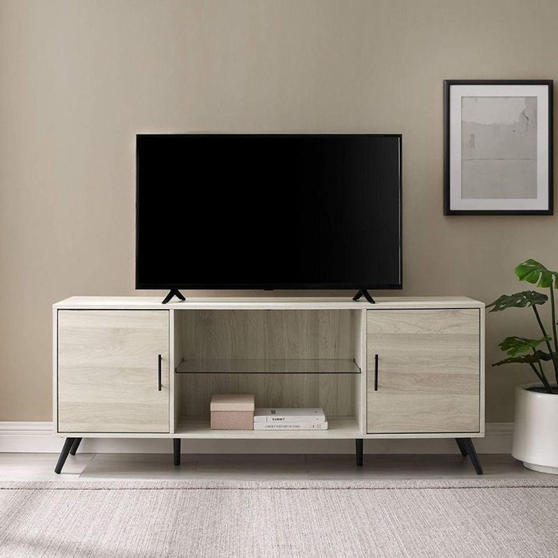 Modern Two Toned Grey Oak Finished Faux Wood TV Stand