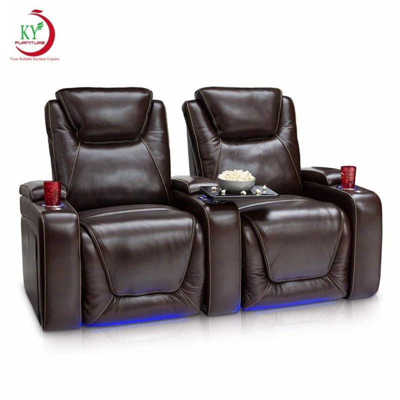 Jky Furniture Modern Design Multifunctional Air Leather Home Theater Sofa Set Including One Two Three Seaters