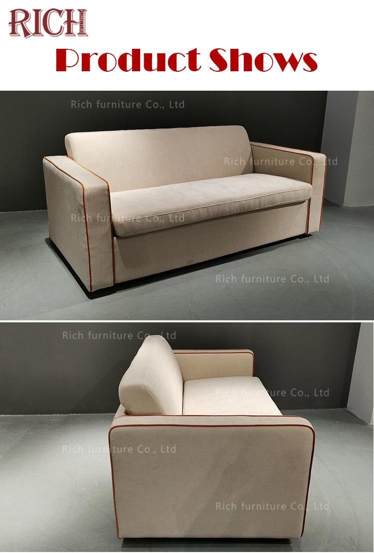 New Design Beige White Sofa Bed Modern Domitory Space Saving Sleeper Sofa Bed