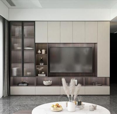 Modern Style Wholesale Television Wooden TV Stand with Tampered Glass