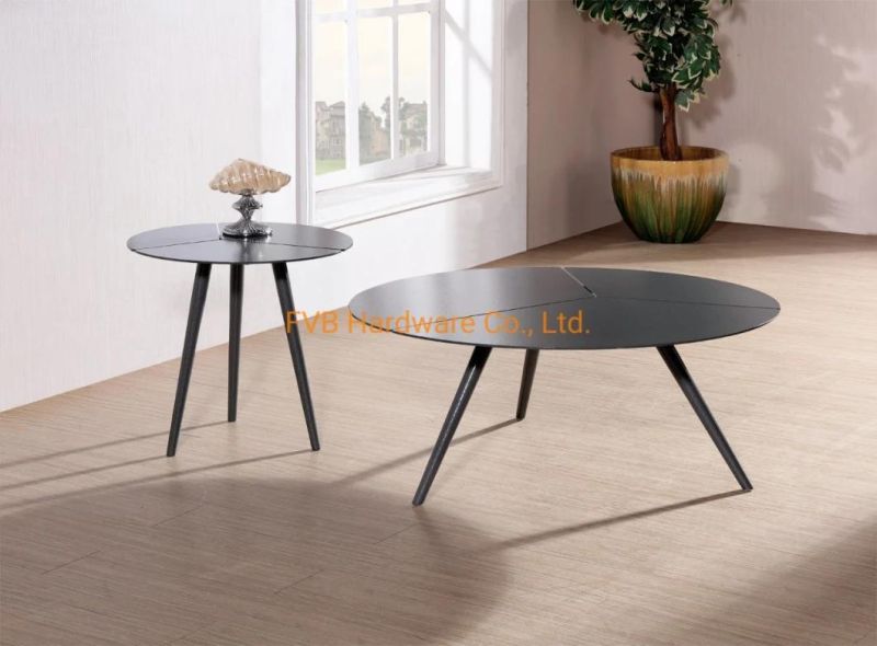 Modern Living Room Coffee Table Furniture with Tempered Glass Top