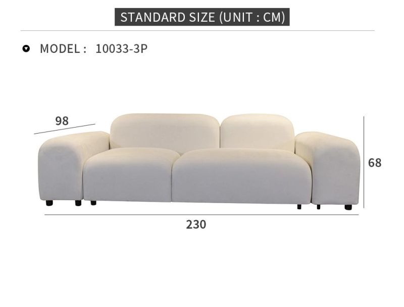 Modern Customized High Quality Living Room Furniture 3 Seater Fabric Sofa