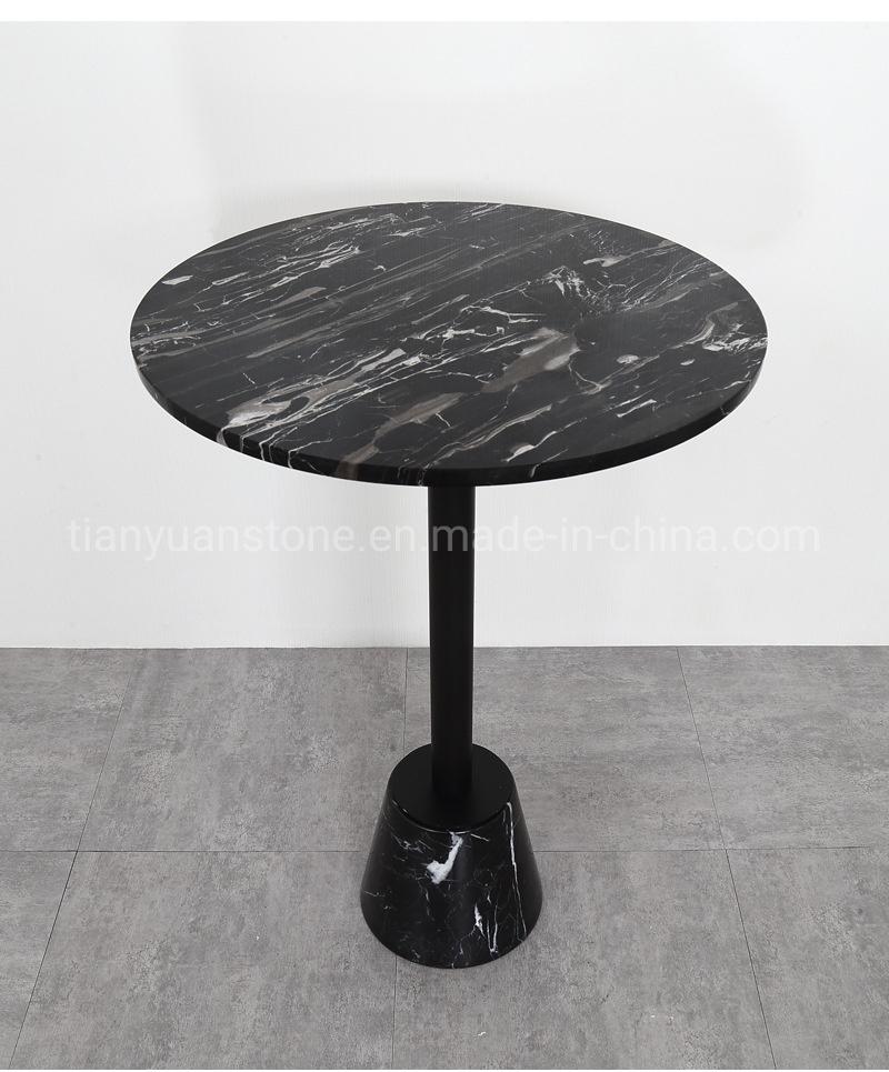 White Marble End Table Living Room Side Table