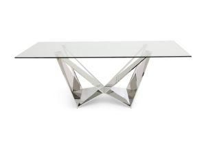 Modern Italian Design Glass Creative Stainless Steel Coffee Table