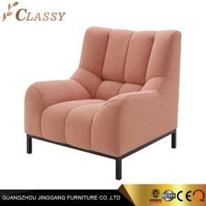 Luxury Italian Design Home Furniture Fabric Armchair with Stainless Steel Leg