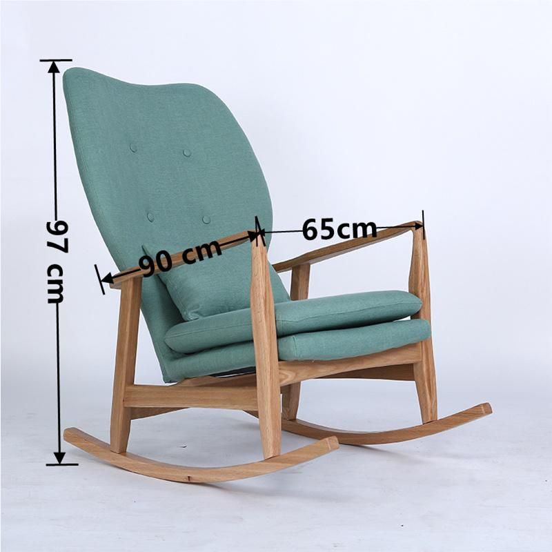 Oak Solid Wood Rocking Chair Balcony Elderly Leisure Lazy Chair Adult Rocking Chair 0118