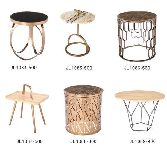 Modern Metal End Table, Small Round Coffee Tables with Removable Tray