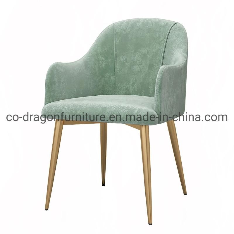 High Quality Modern Home Furniture Metal Leg Fabric Dining Chair