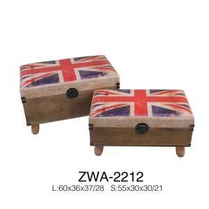 Kd PU Printed UK Flag Storage Stool Ottoman