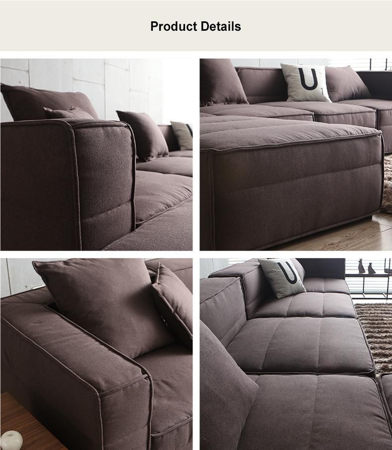 Fabric Non Inflatable Living Room Luxury L Shape Furniture Sofa