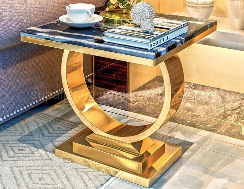 Arabic Luxurious Gold Stainless Steel Coffee End Table