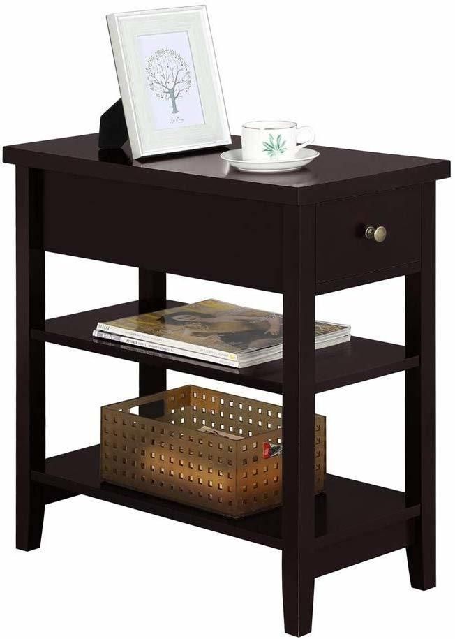 Storage Sofa Coffee Tables with 1 Drawer Double Shelves