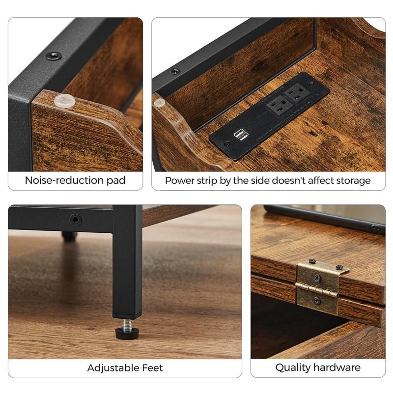 Multi-Functional Wooden End Table Flip Top Side Tables Router Table